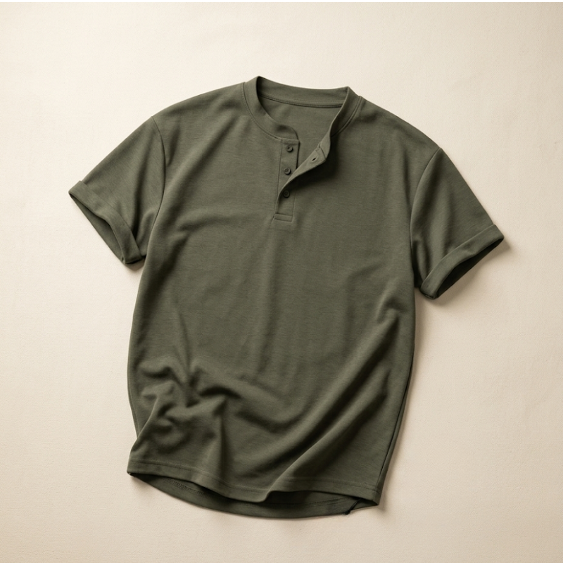 T-shirt homme boutonné