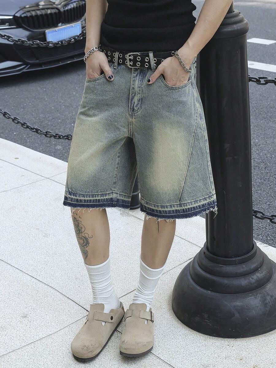 Short en jean homme ample