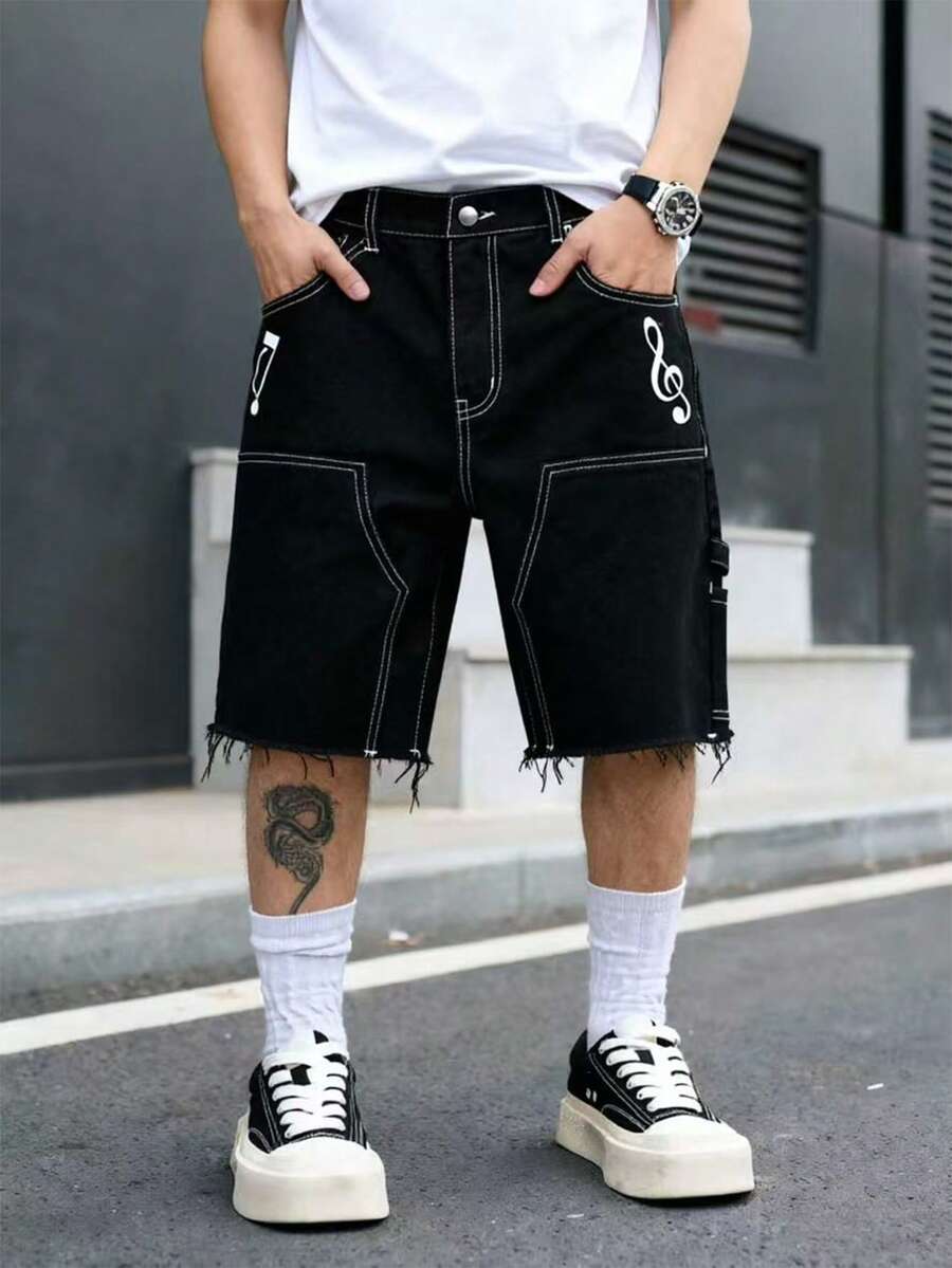 Short en jean homme ample