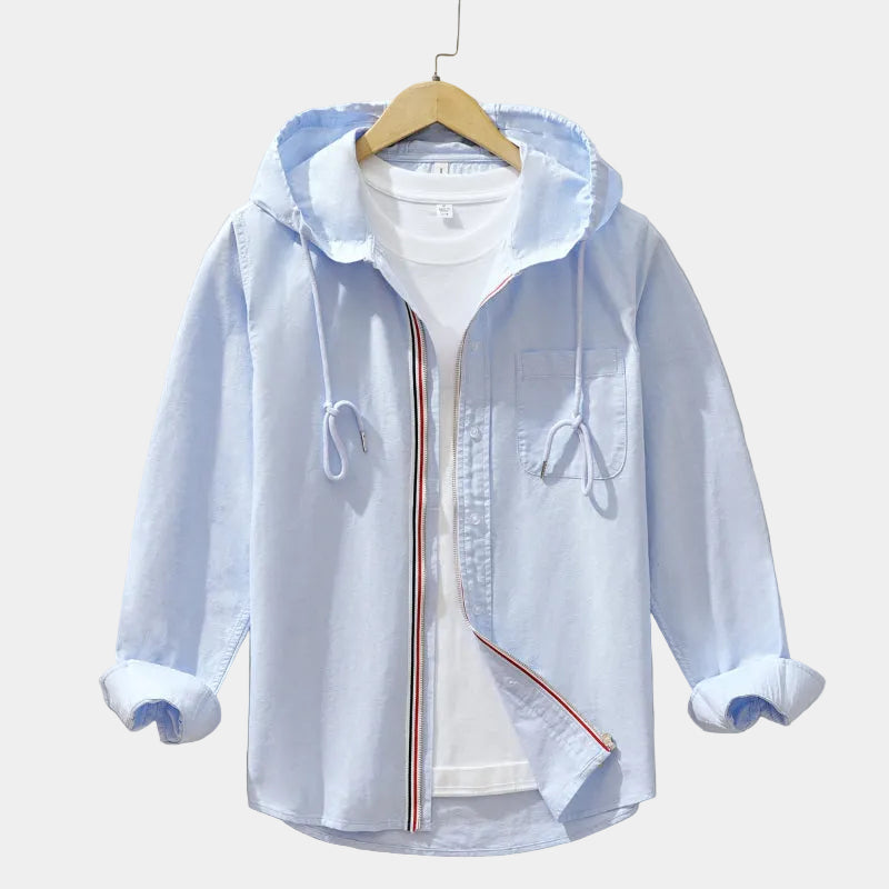 Chemise homme zippée à capuche