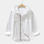 Chemise homme zippée à capuche