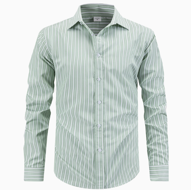 Chemise homme rayée manches longues
