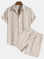 Ensemble homme texturé manches courtes