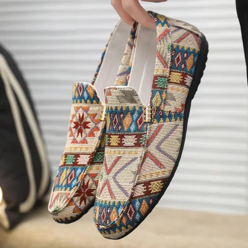 Mocassins homme motifs tissés