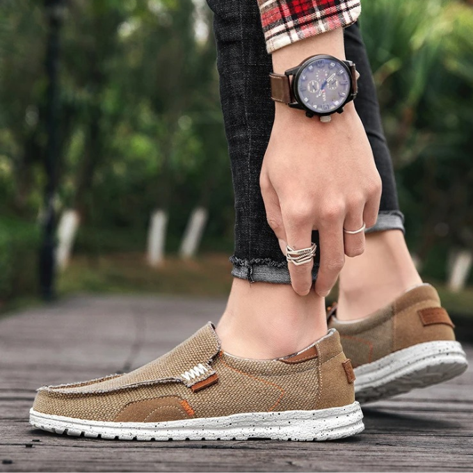 Mocassins homme toile légère