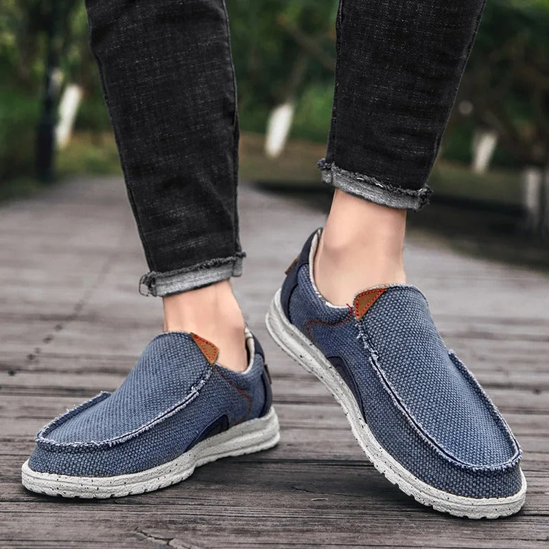 Mocassins homme toile légère