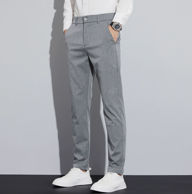 Pantalon homme slim rayé