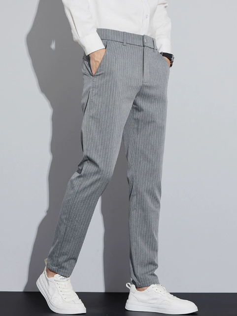 Pantalon homme slim rayé