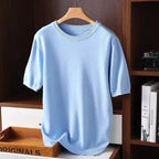 Pull homme col rond manches courtes