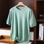 Pull homme col rond manches courtes