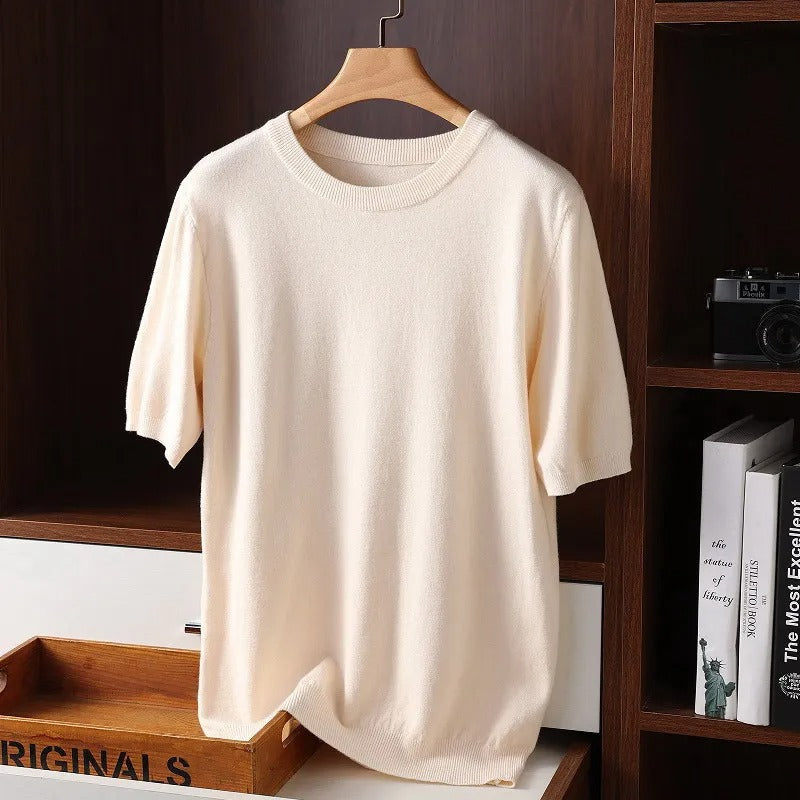Pull homme col rond manches courtes