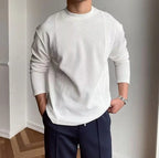 Pull homme col rond texturé