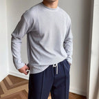 Pull homme col rond texturé