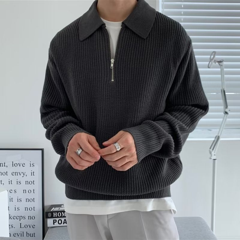 Pull homme col zippé