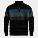 Pull homme demi-zip à rayures