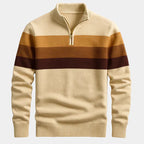 Pull homme demi-zip à rayures