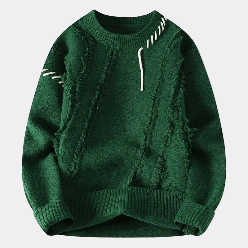 Pull homme texturé col rond