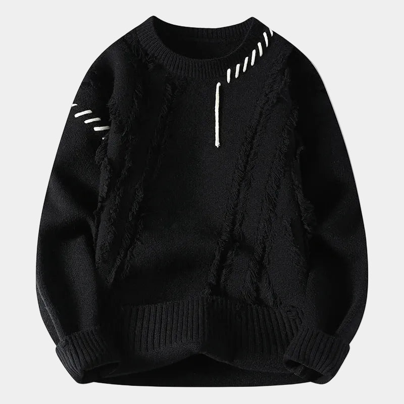 Pull homme texturé col rond