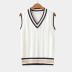 Pull sans manches homme col V
