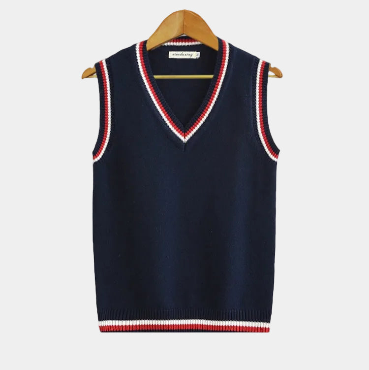 Pull sans manches homme col V