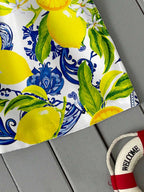 Short homme imprimé citron