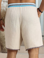 Shorts Texturés pour Hommes avec Cordon à Glands